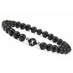 Black initial x bracelet