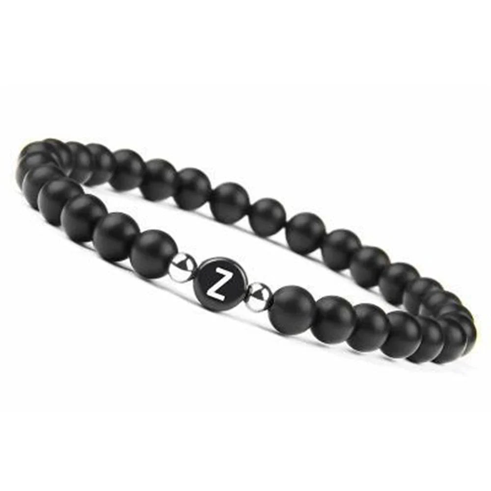 Black initial z bracelet