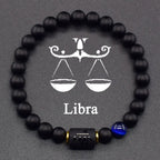 Black Zodiac Sign Bracelet Astro Black 12 Constellations libra