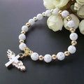 Beaded Bracelet with White Cross