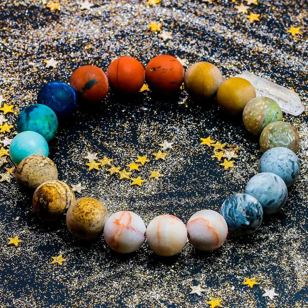 Solar System 7 Chakras Planet Beaded Bracelet