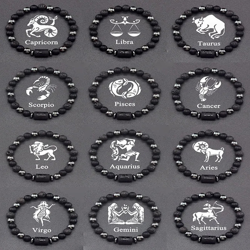 12 Constellations Zodiac Sign Beaded Bracelet