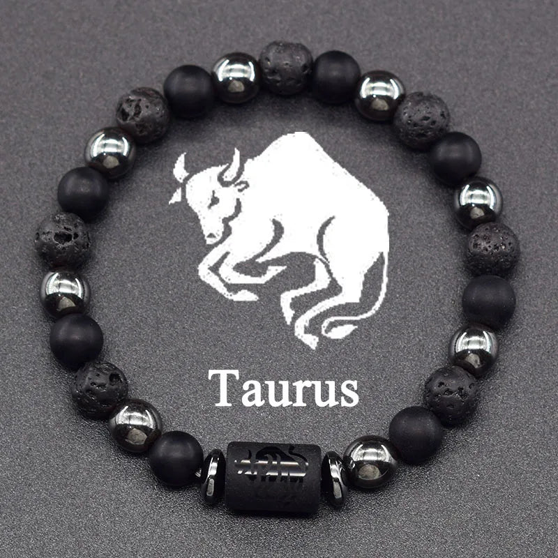 12 Constellations Zodiac Sign Beaded Bracelet taurus