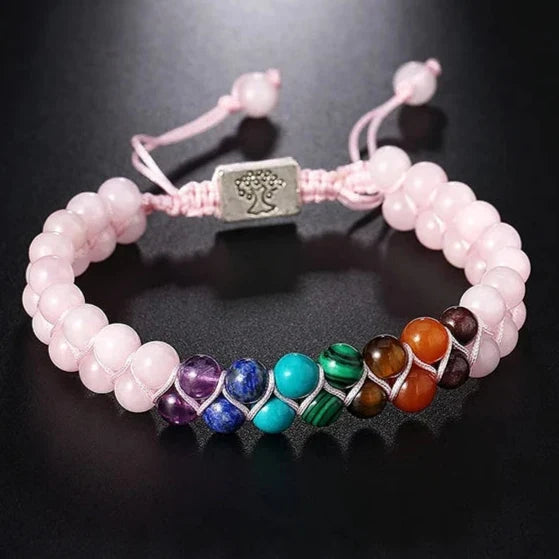 Rose 7 Chakras Stone Bracelet