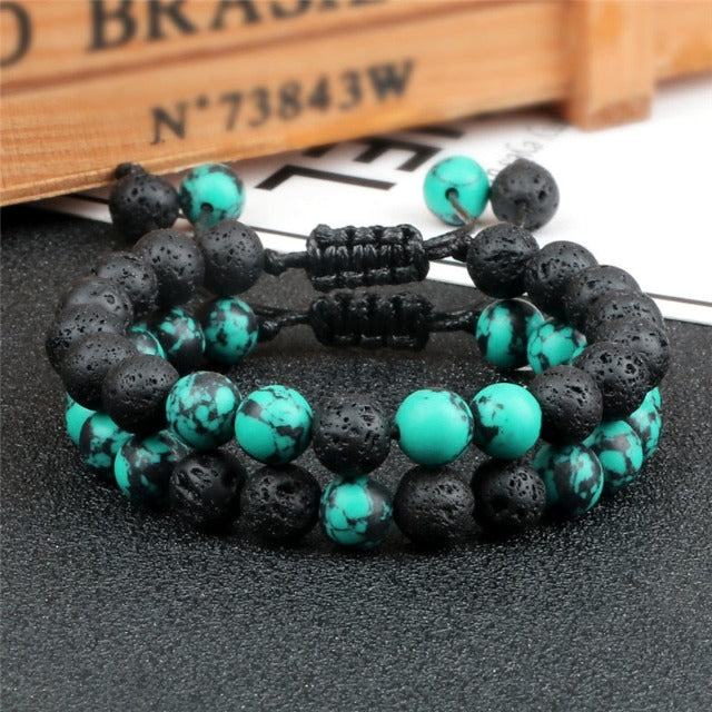 Healing Lava Stone Bracelet Chain Bracelet for Men and Women