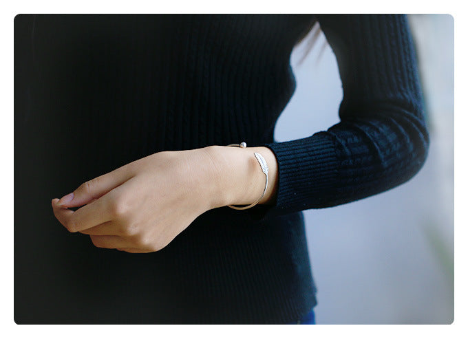 Silver Feather Bracelet