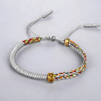 Tibetan Buddhist Grey Braided Curb Bracelet