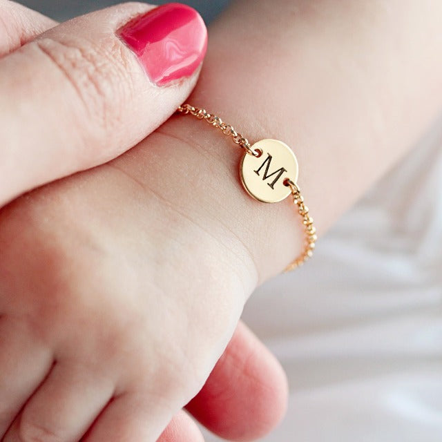 Custom Baby Bracelet Name Initial Gold