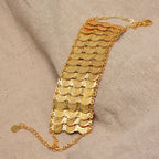 Women's Arabic Muslim Islamic gold triple bracelet
