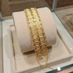 Women's Arabic Muslim Islamic gold double bracelet