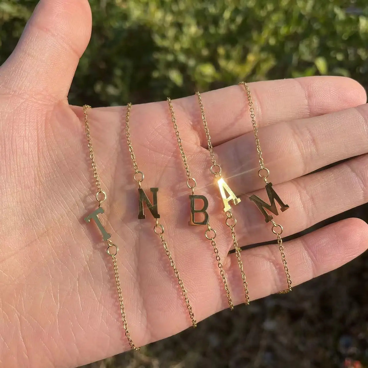 Personalized Bracelet for Women with Gold Initial b