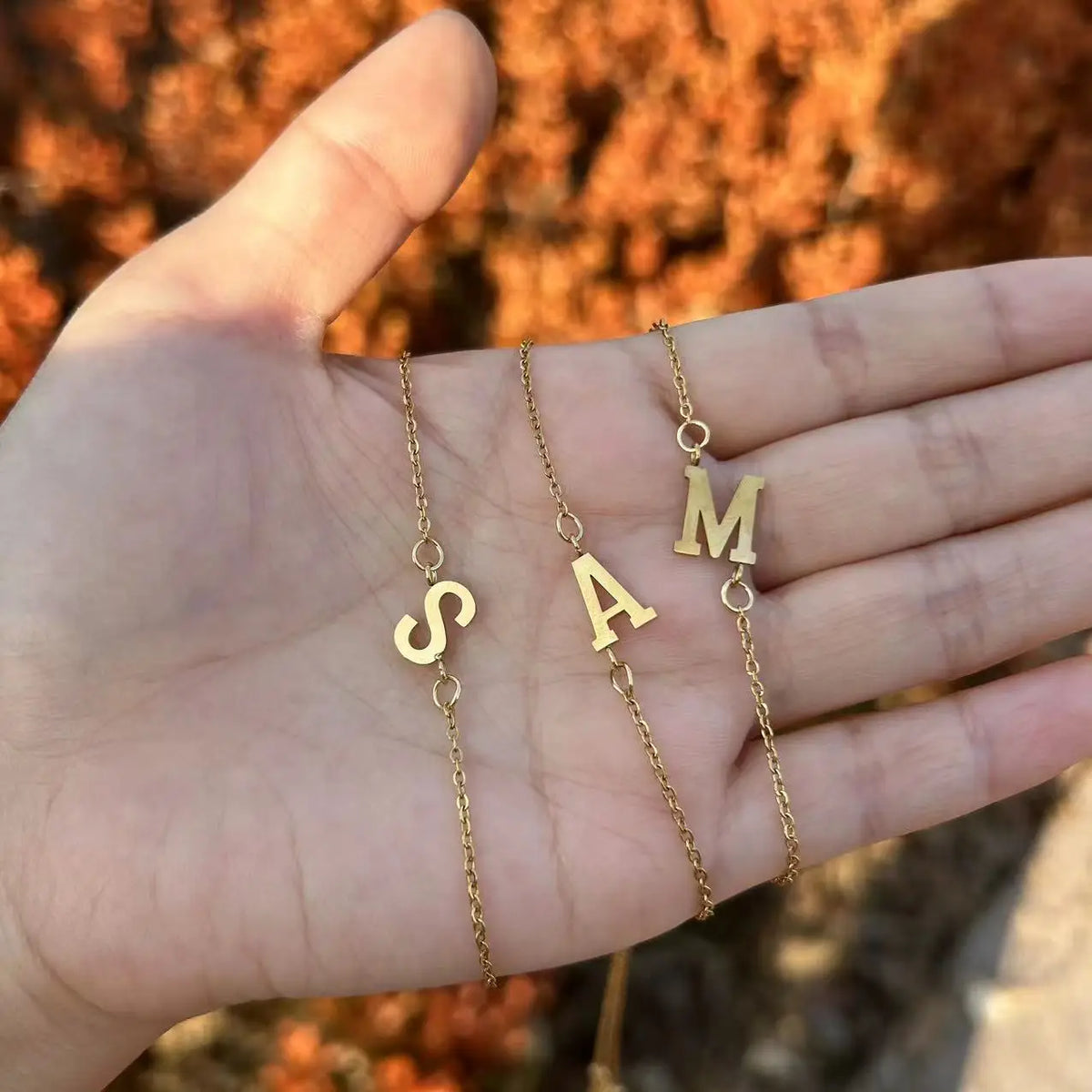 Personalized Bracelet for Women with Gold Initial s
