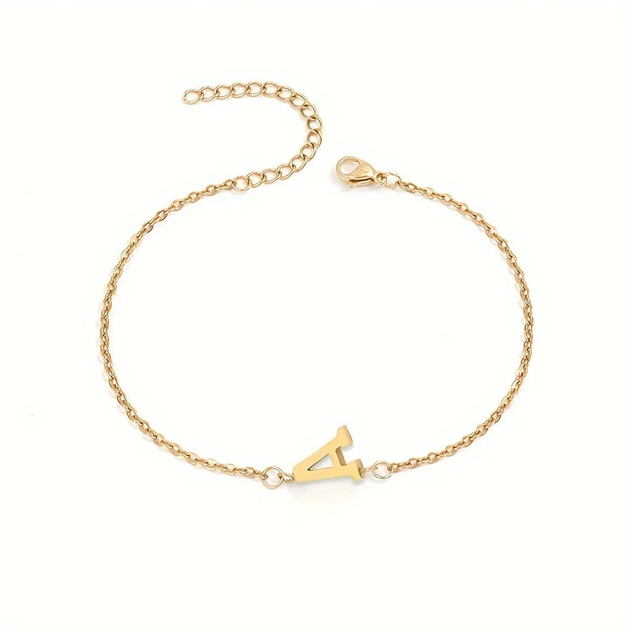 Personalized Bracelet for Women with Gold Initial a