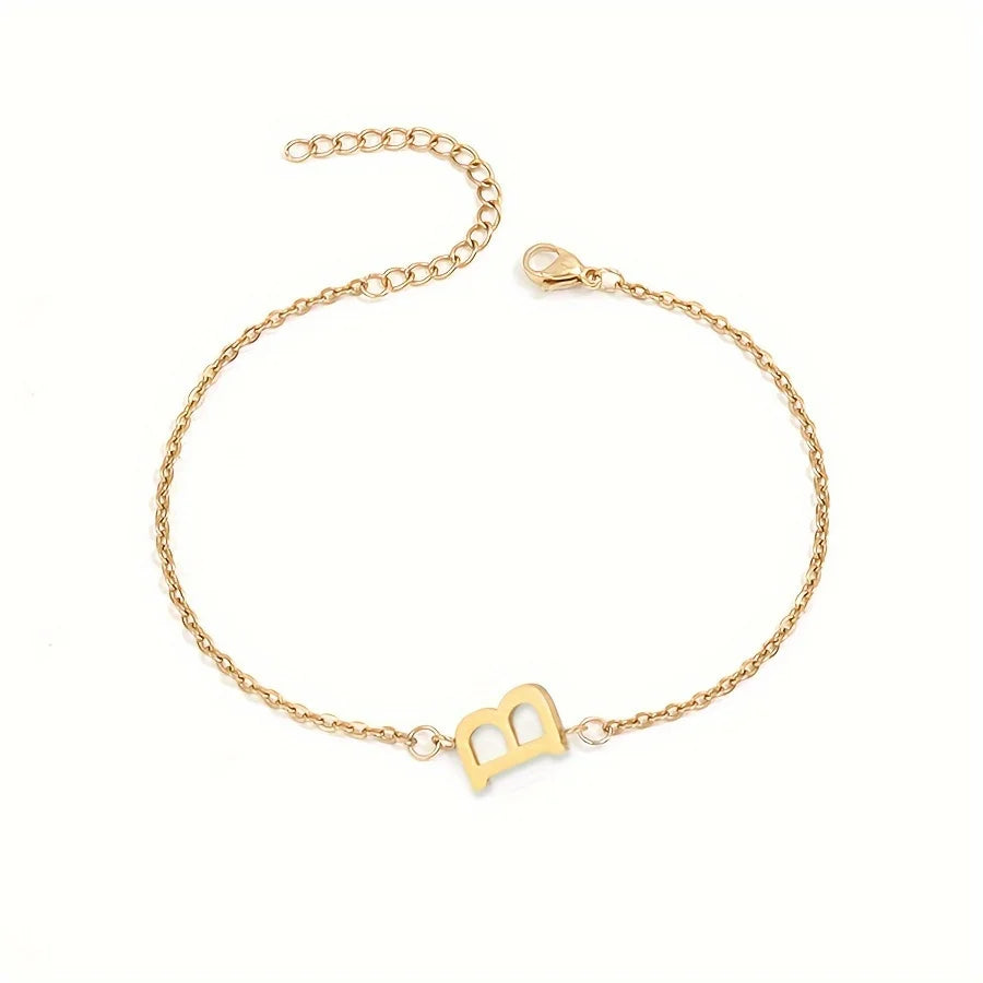 Personalized Bracelet for Women with Gold Initial b