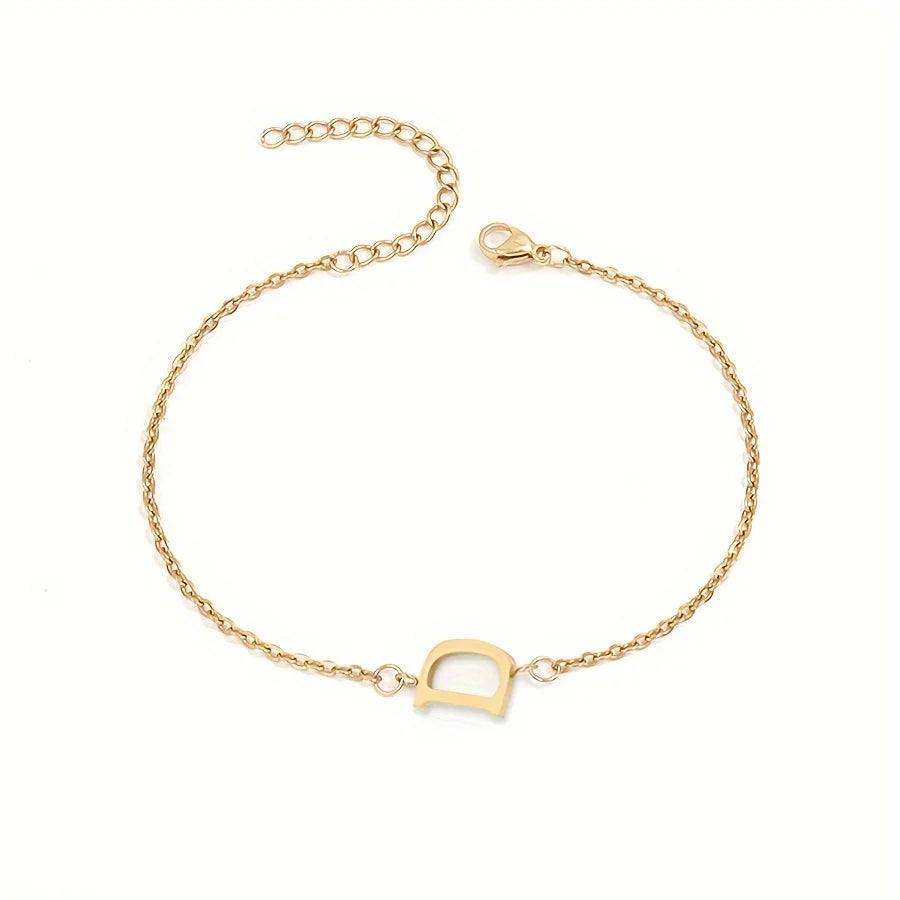 Personalized Bracelet for Women with Gold Initial d