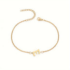 Personalized Bracelet for Women with Gold Initial e