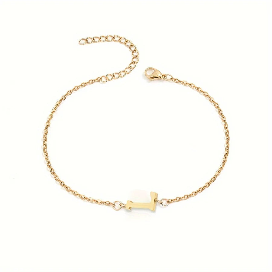 Personalized Bracelet for Women with Gold Initial l