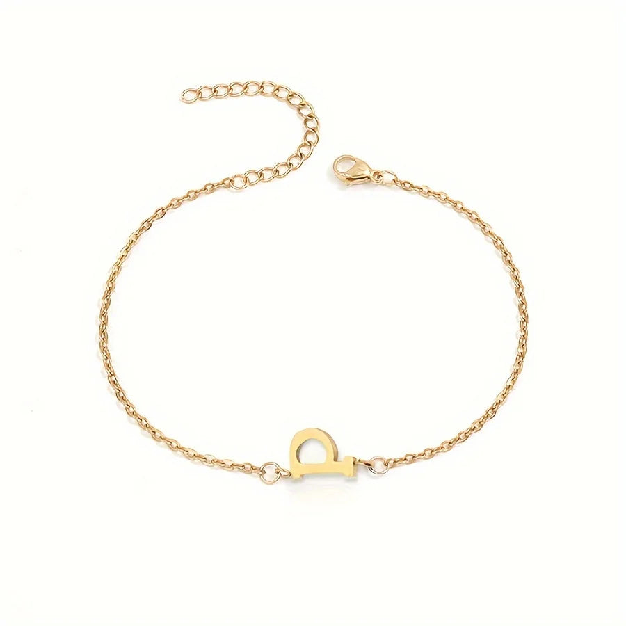 Personalized Bracelet for Women with Gold Initial p