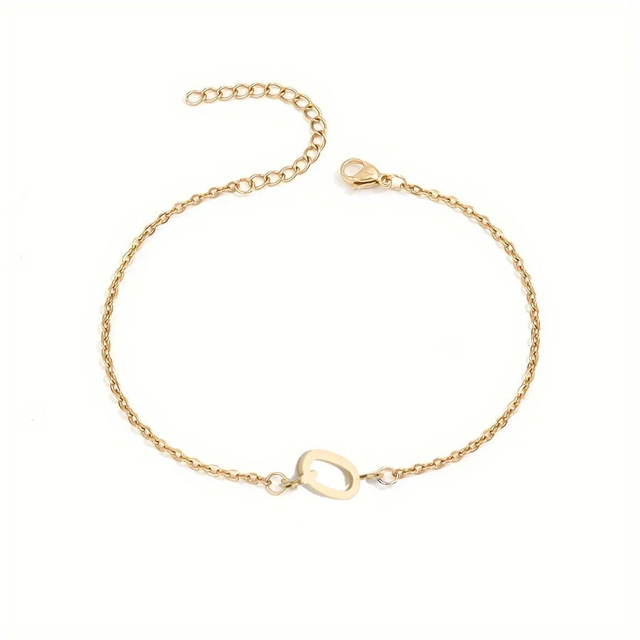 Personalized Bracelet for Women with Gold Initial o