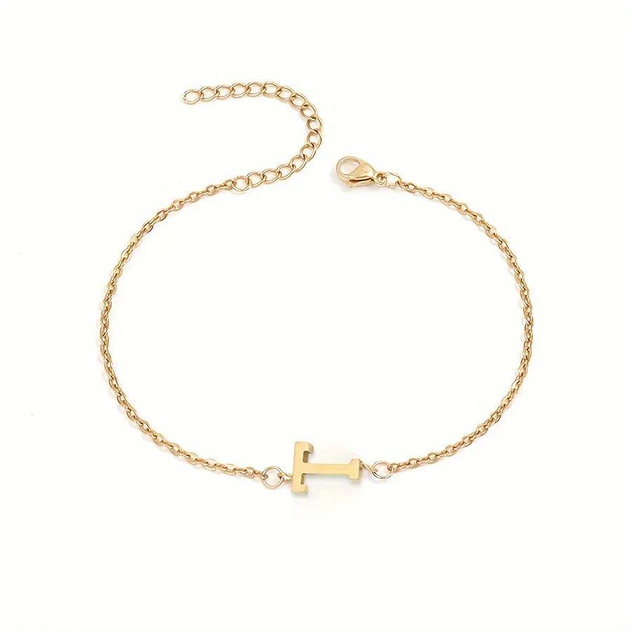 Personalized Bracelet for Women with Gold Initial t