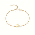 Personalized Bracelet for Women with Gold Initial v