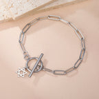 Women's bracelet with Star of David pendant, Jewish symbol, silver