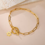 Women's bracelet with Star of David pendant, Jewish symbol, gold