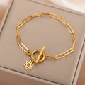 Women's bracelet with Star of David pendant, Jewish symbol, gold