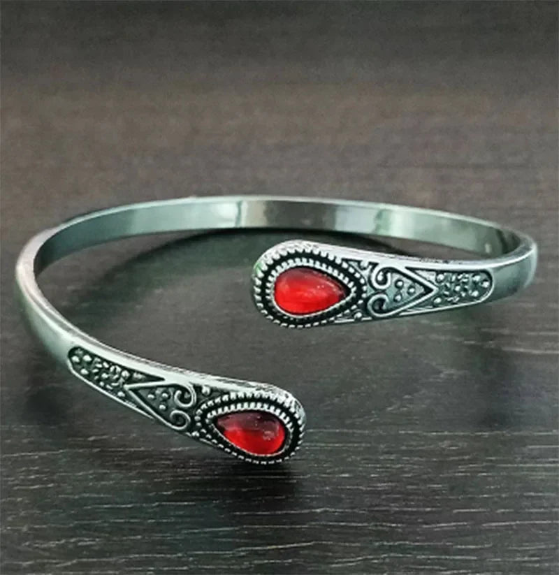 Retro Water Drop Chain Bracelet Red