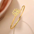 Women’s Lotus Flower Bangle in Gold