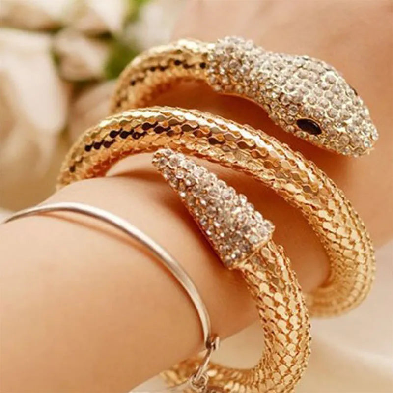 Triple Serpent Bracelet for Women gold