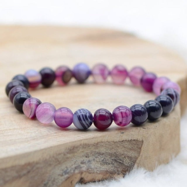 "Spirituality" Bracelet in Amethyst & Purple Agate Chain