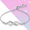 Infinity Symbol Silver Chain Bracelet for Women