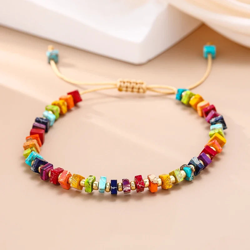 Tibetan 7 Chakras Bracelet with Small Stones