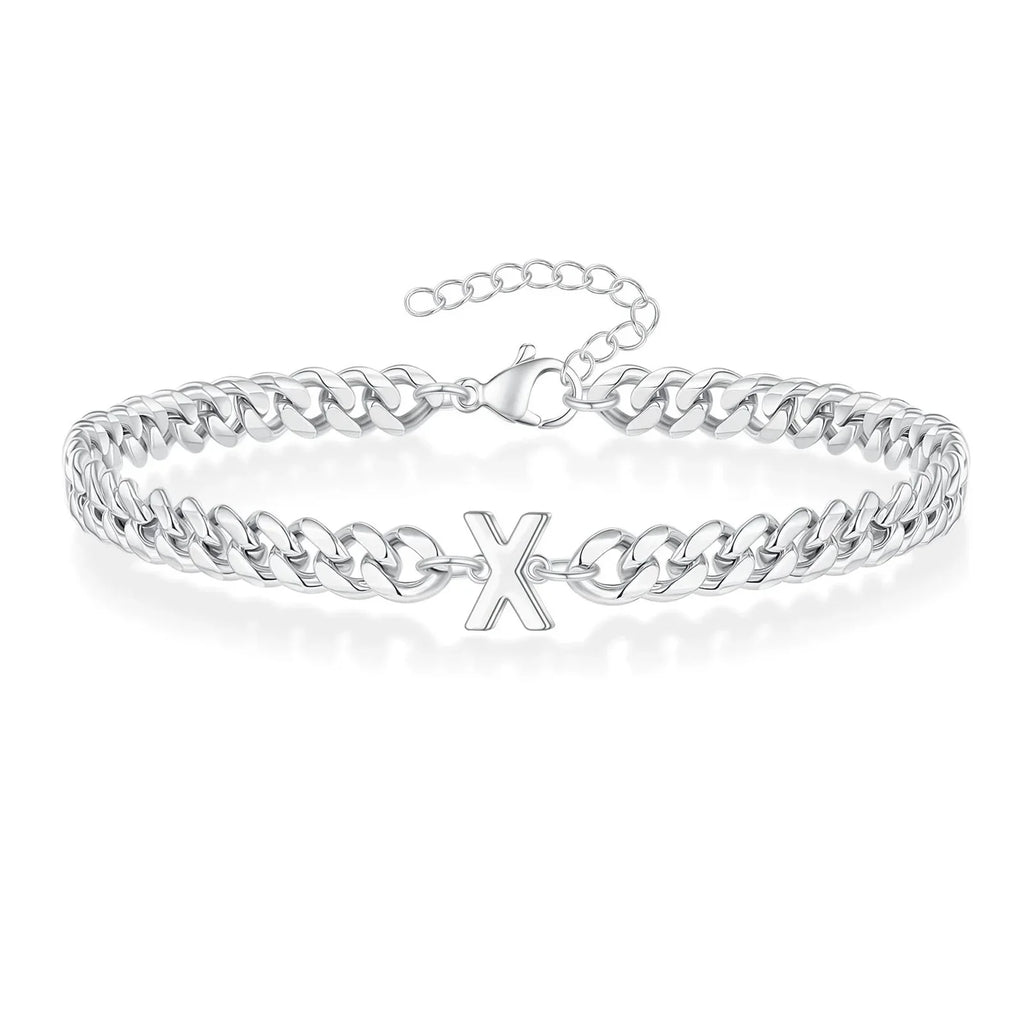 Twisted initial bracelet x