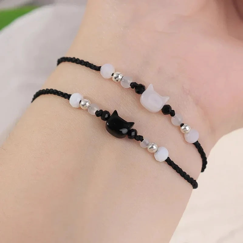 Moonstone Cat Braided Bracelet 2