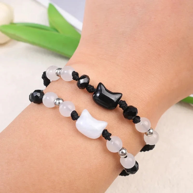 Moonstone Cat Braided Bracelet 1
