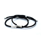 Braided Link Bracelets for Couples "Love" black and black