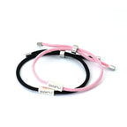 Braided Link Bracelets for Couples "Love" pink and black
