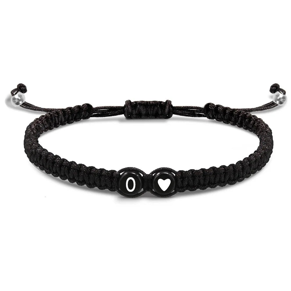 Braided initial bracelet o