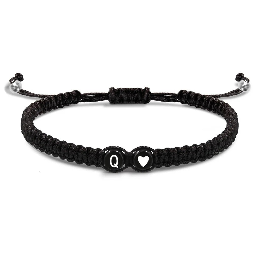 Braided initial bracelet q
