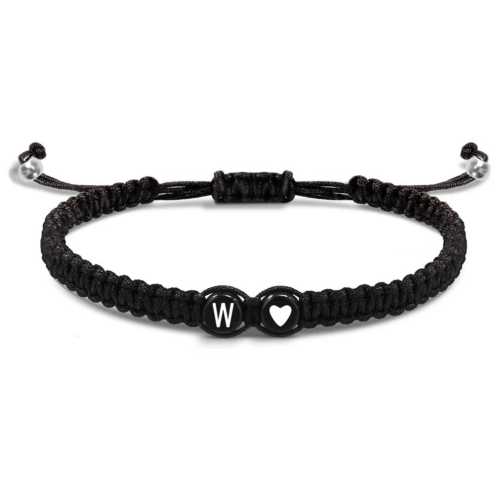 Braided initial bracelet w