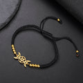 Woven Triple Moon Witchcraft Wiccan Bracelet Chain Black