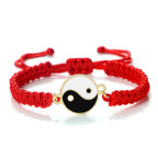 Red and Gold Woven Yin Yang Bracelet