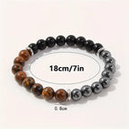 Triple Protection Bracelet with Tiger’s Eye, Tourmaline, and Hematite