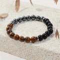 Triple Protection Bracelet with Tiger’s Eye, Tourmaline, and Hematite