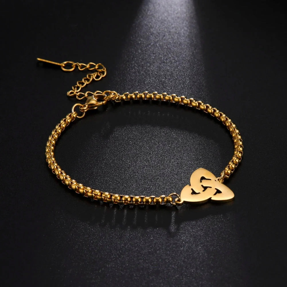 Irish Trinity Knot Triquetra Bracelet Gold
