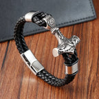 Twisted black anchor bracelet