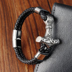Twisted black anchor bracelet