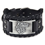 Silver Fenrir Wolf Viking Bracelet